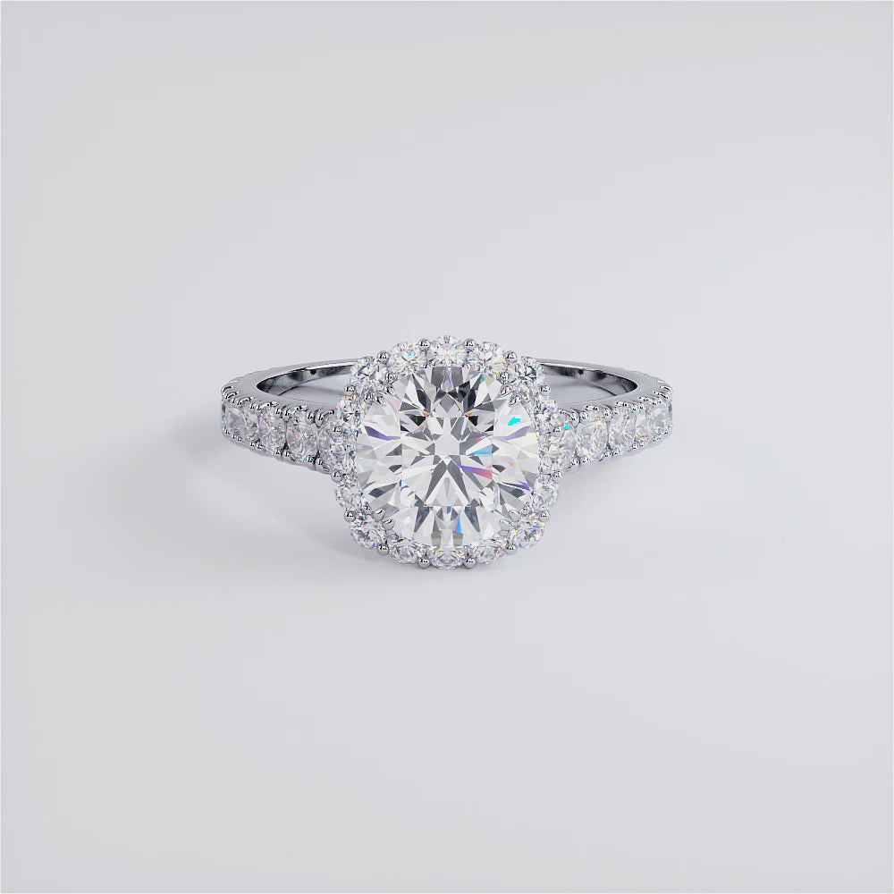 1.5 Carat Round Brilliant Micro Prong Set Halo