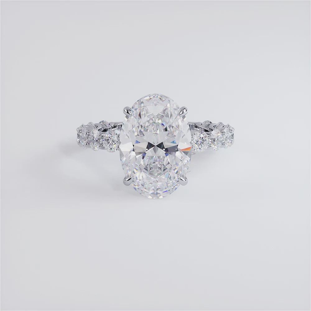 4 Carat Oval Cut Under Halo Lucida Setting
