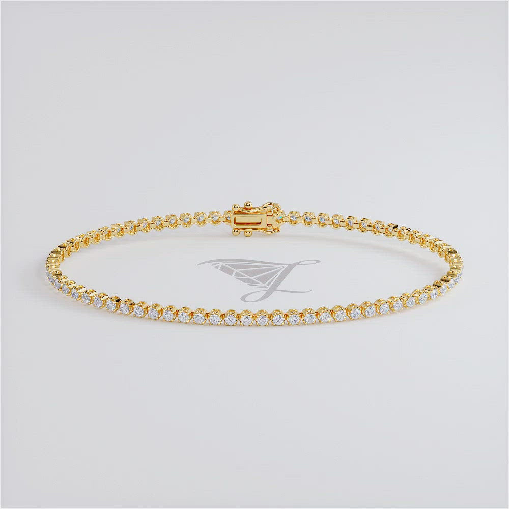 1.75ctw Round Brilliant Buttercup Diamond Tennis Bracelet set in 14k Yellow Gold