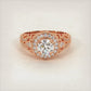 1.70 Carat G-SI1 Round Diamond Engagement Ring 14k Rose Gold Vintage Style