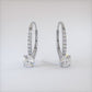 0.95 Carat Round Diamond Leverback Hanging Drop Earrings 18k White Gold