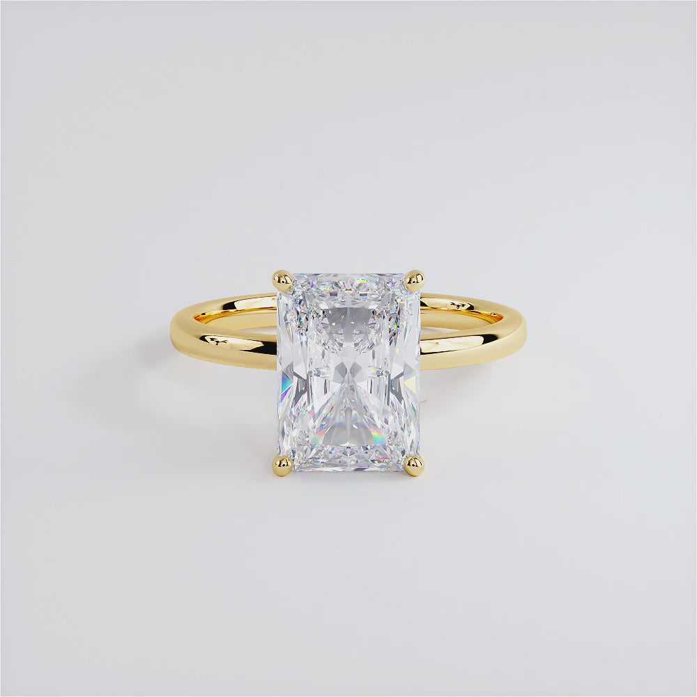 3 Carat Radiant Cut Petite Wire Basket Solitaire