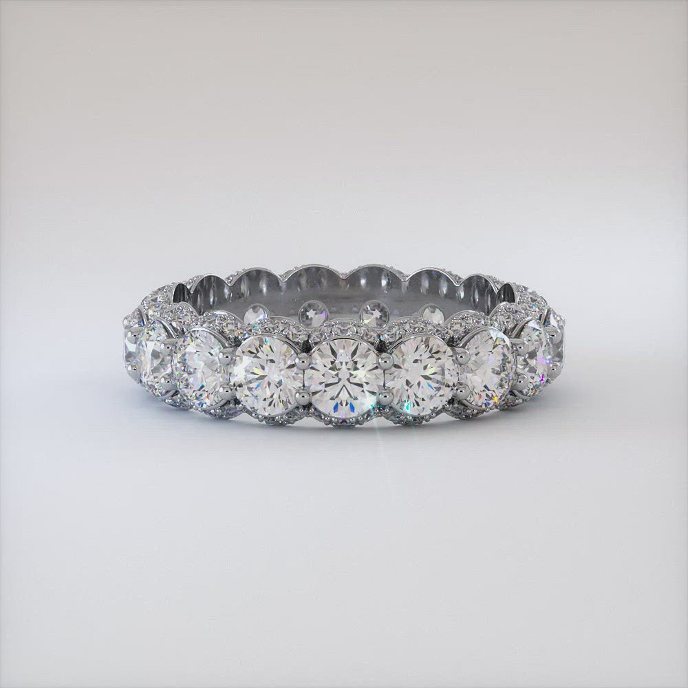 4.50ctw Round Diamond Pave Eternity Wedding Band Anniversary Ring 14k Gold