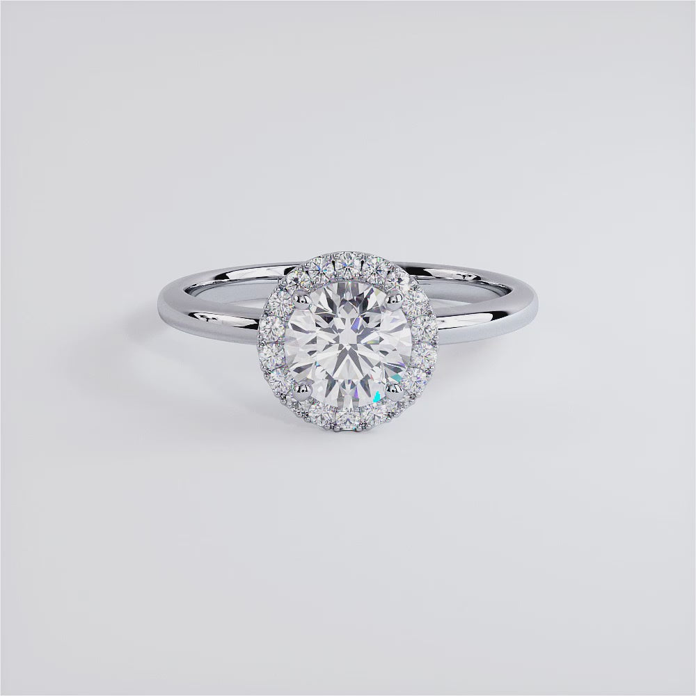 1 Carat Round Brilliant Petite Micropavé Halo