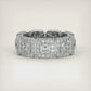 4.32 Carat F-VVS1 Asscher Cut Diamond Eternity Wedding Band Ring 14k White Gold