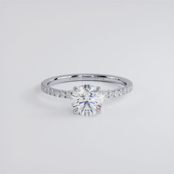 1 Carat Round Brilliant Wire Basket Petite Micropavé