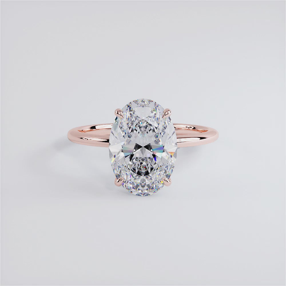 4 Carat Oval Cut Petite Wire Basket Solitaire