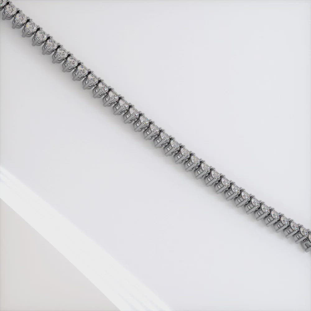 7.50ctw Round Brilliant Graduated Diamond Eternity Tennis Necklace Set in 14k White Gold