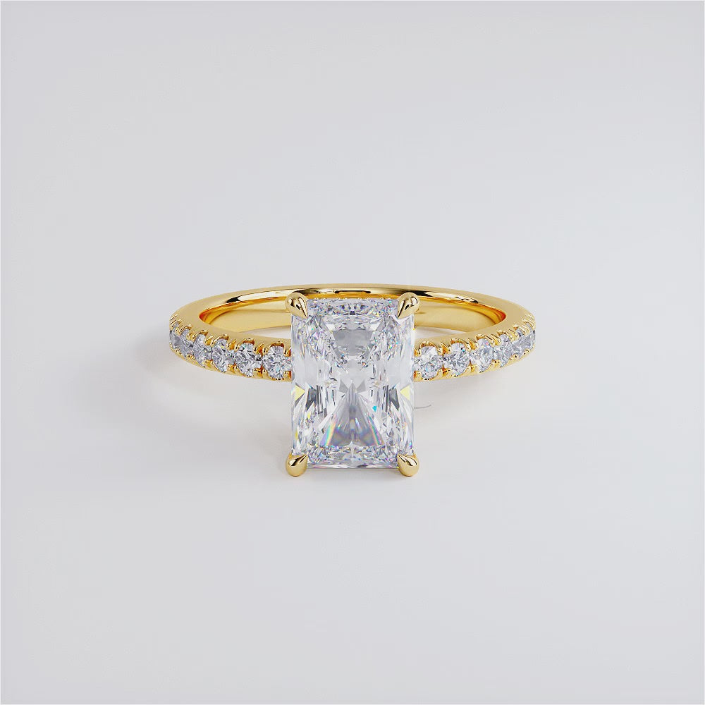 2 Carat Radiant Cut Under Halo Petite Micropavé