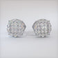 1.15ctw Diamonds Cluster Stud Earrings 14k White Gold