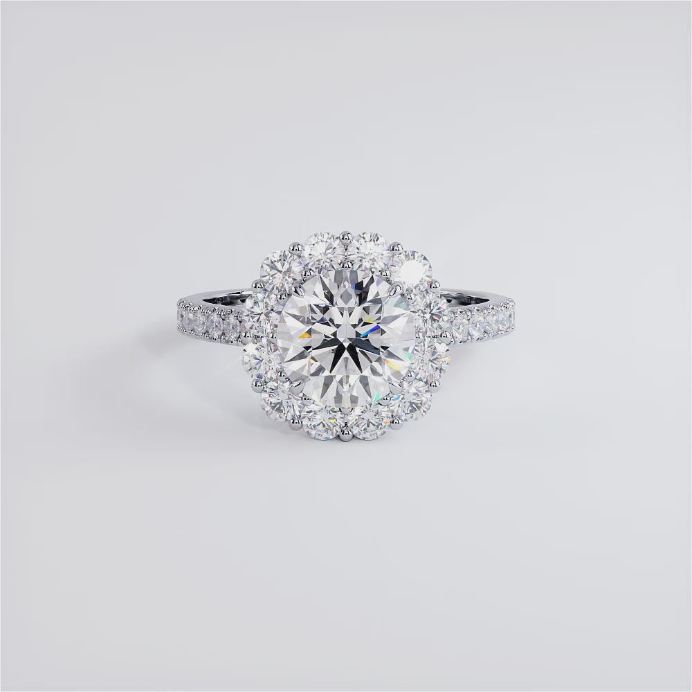 1.5 Carat Round Brilliant Floral Halo