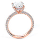 4.95ctw GIA Certified F-VS1 Oval Cut Trio Micropavé Lab Grown Diamond Engagement Ring set in 18k Rose Gold
