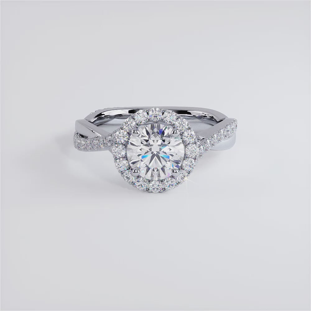 1.5 Carat Round Brilliant Infinity Twist Round Halo
