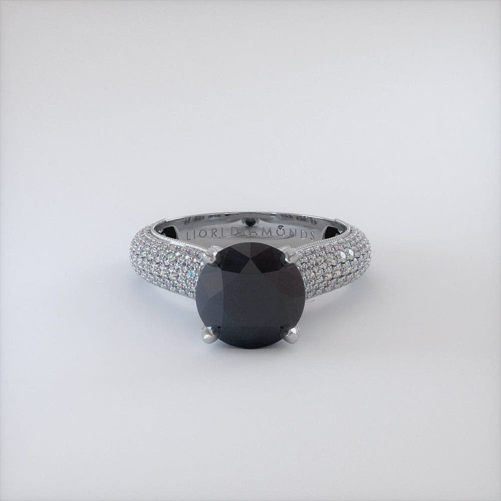 4.58 Carat Natural Fancy Black Diamond Engagement Ring 18k White Gold