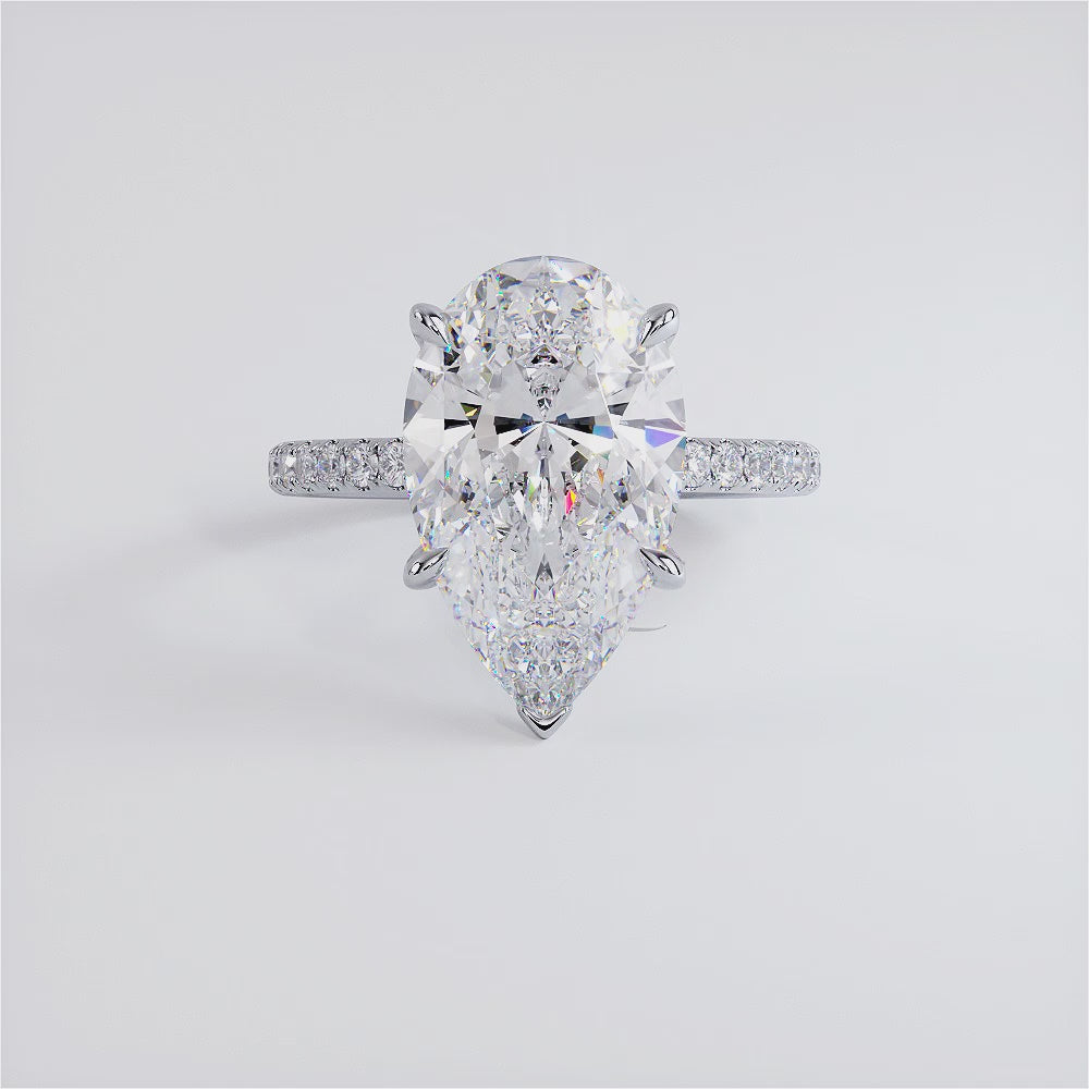 5 Carat Pear Shape Petite Micropavé