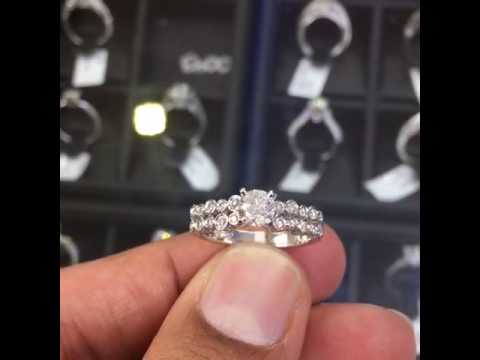 ER-0318 - 1.04 Carat F-SI3 Certified Natural Round Diamond Engagement Ring 14k White Gold