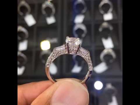 ER-0111 - 1.65 Carat E-SI2 Certified Natural Round Diamond Engagement Ring 14k White Gold