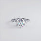 3.04ctw GIA Certified G-SI1 Round Brilliant Micropavé 6 Prong Petite Lab Grown Diamond Engagement Ring 14k White Gold