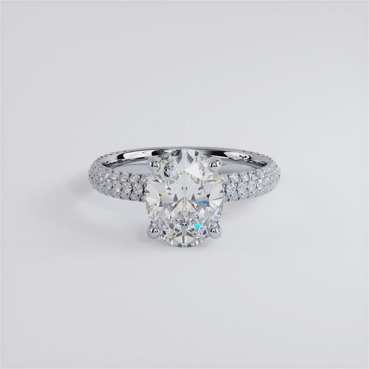 2 Carat Oval Cut Trio Micropavé