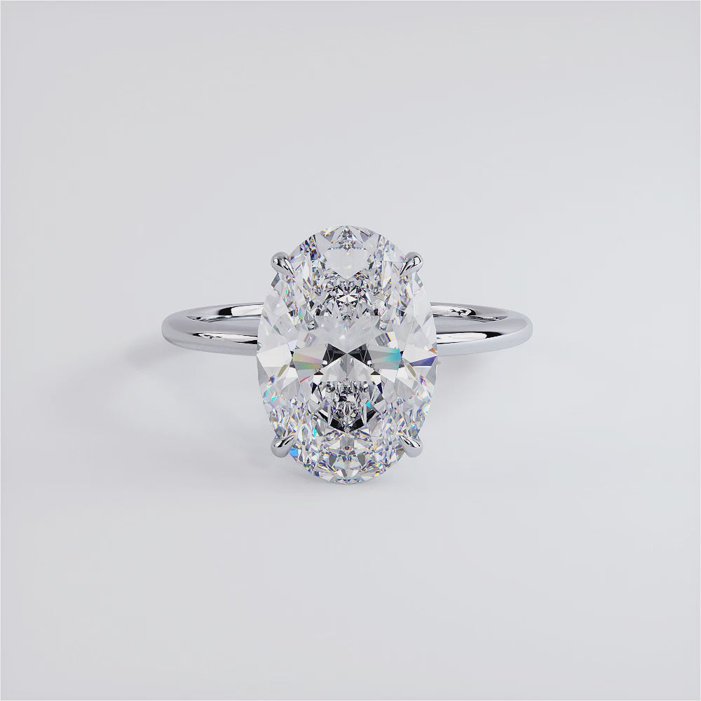 5 Carat Oval Cut Petite Wire Basket Solitaire