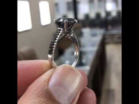 BDR-232 - 3.81 Carat Certified Natural Black Diamond Engagement Ring 18k White Gold