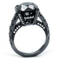7.05 Carat Certified Natural Black Diamond Engagement Ring 14k Black Gold