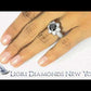 BDR-218 - 3.15 Ct. Natural Black Diamond Engagement Ring 14k White Gold Flower Shape Halo