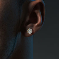 1.25ctw Diamonds Cluster Stud Earrings 14k Yellow Gold