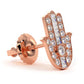 0.75ctw Diamonds Hamsa Stud Earrings 14k Rose Gold