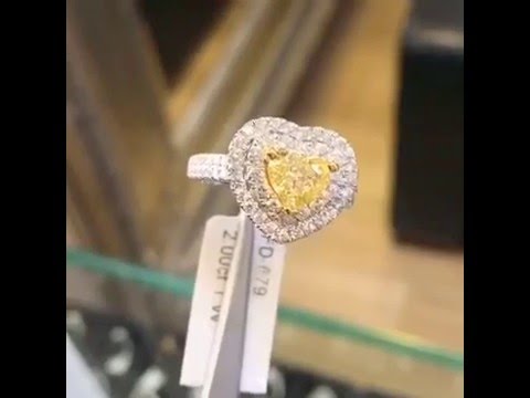 FD-679 - 2.00 Ct. GIA Certified Fancy Yellow Heart Shape Diamond Engagement Ring 18k Gold