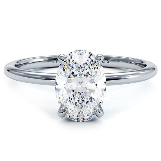 1.5 Carat Oval Cut Petite Wire Basket Solitaire