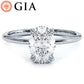1.50ct GIA Certified Oval Cut Petite Wire Basket Solitaire Lab Grown Diamond Engagement Ring set in Platinum