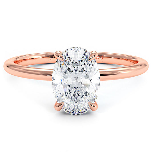 1.5 Carat Oval Cut Petite Wire Basket Solitaire