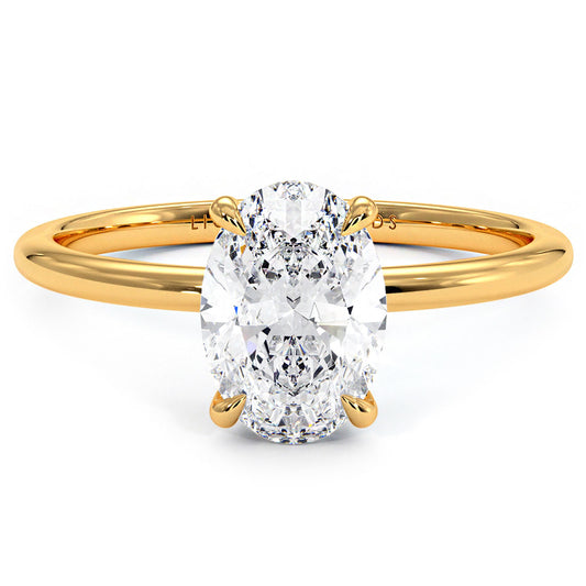 1.5 Carat Oval Cut Petite Wire Basket Solitaire