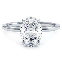 2 Carat Oval Cut Petite Wire Basket Solitaire