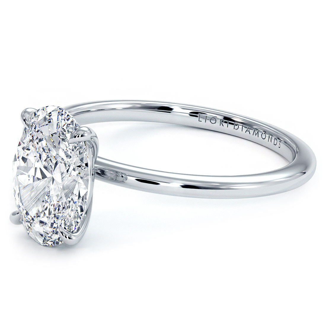 2 Carat Oval Cut Petite Wire Basket Solitaire