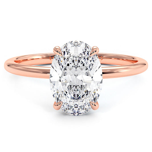 2 Carat Oval Cut Petite Wire Basket Solitaire