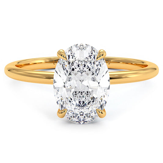 2 Carat Oval Cut Petite Wire Basket Solitaire