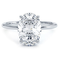 3 Carat Oval Cut Petite Wire Basket Solitaire