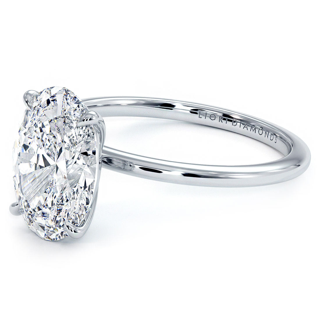 3 Carat Oval Cut Petite Wire Basket Solitaire