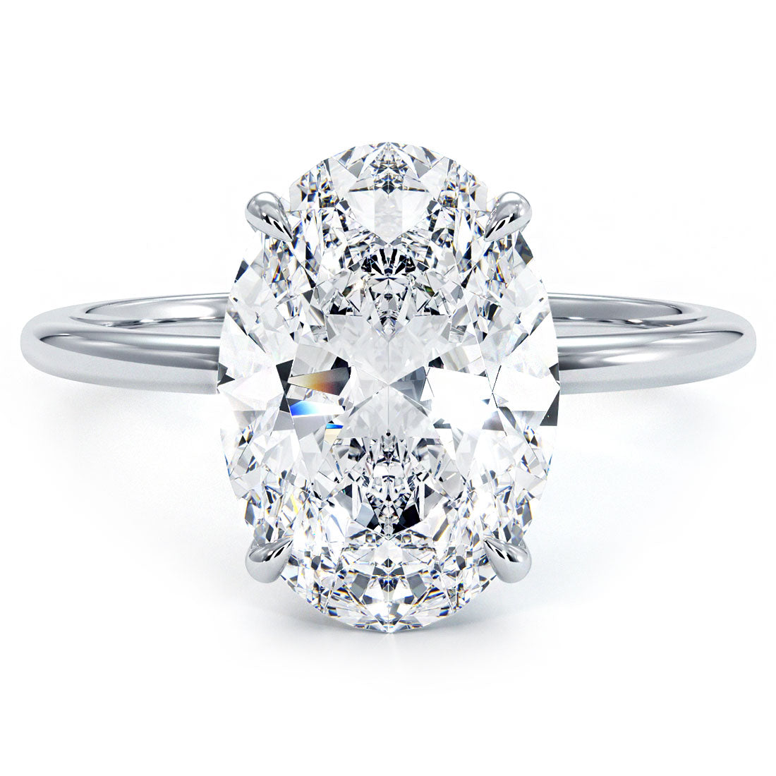 4 Carat Oval Cut Petite Wire Basket Solitaire