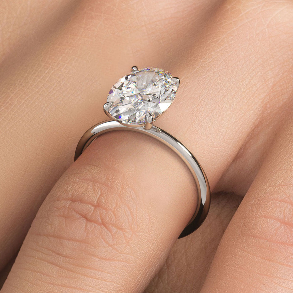 4 Carat Oval Cut Petite Wire Basket Solitaire