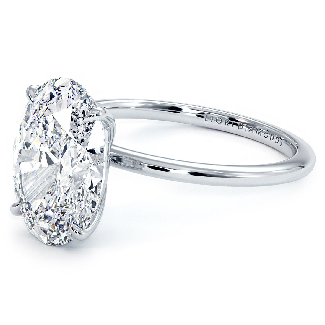 4 Carat Oval Cut Petite Wire Basket Solitaire