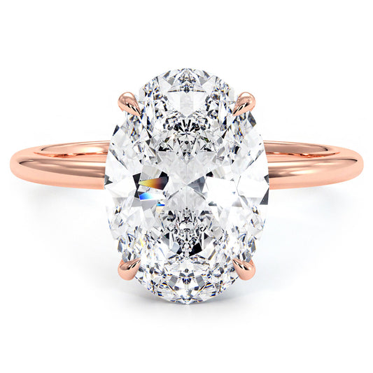 4 Carat Oval Cut Petite Wire Basket Solitaire