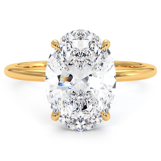 4 Carat Oval Cut Petite Wire Basket Solitaire