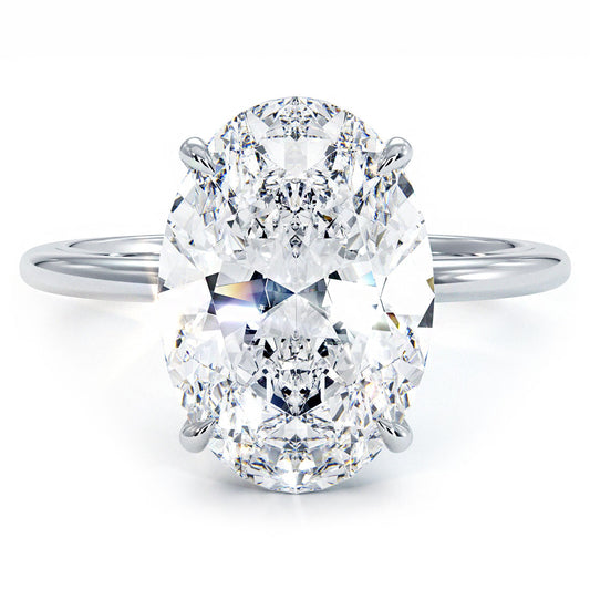 5 Carat Oval Cut Petite Wire Basket Solitaire