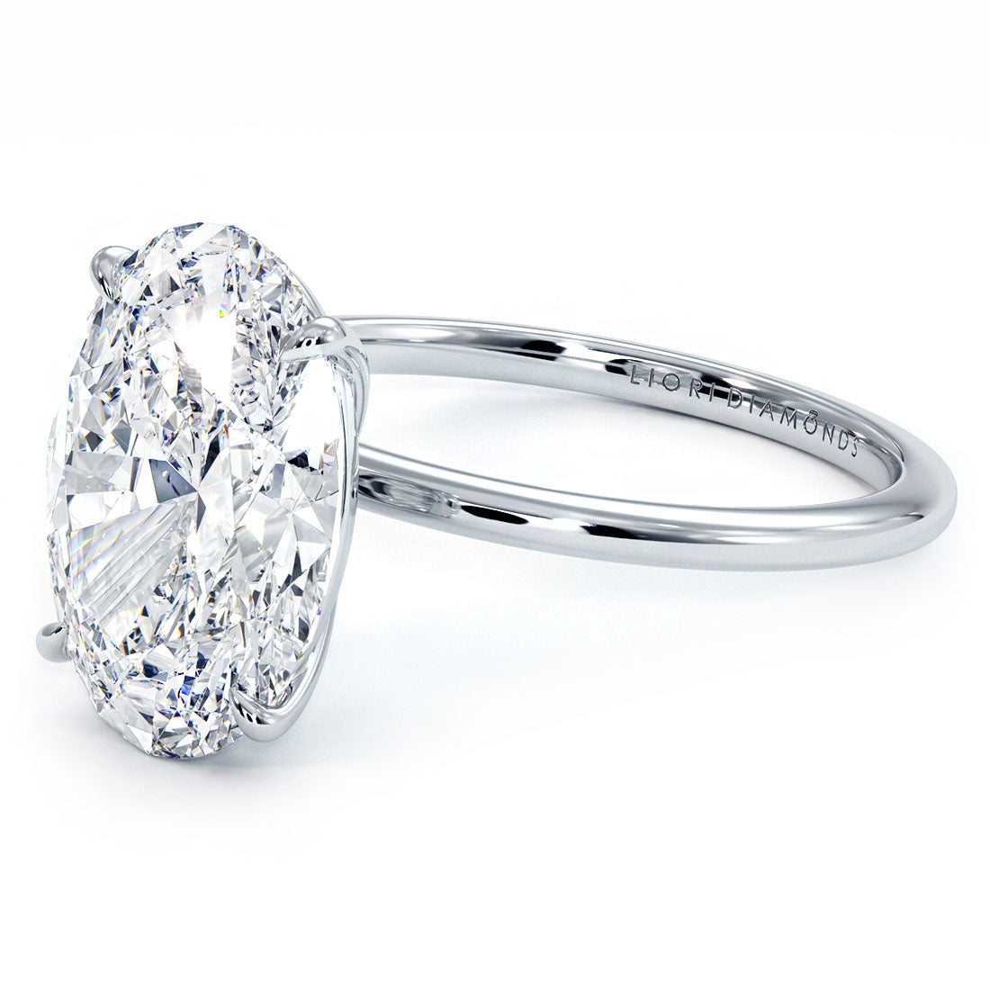 5 Carat Oval Cut Petite Wire Basket Solitaire