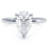 1.5 Carat Pear Shape Petite Wire Basket Solitaire