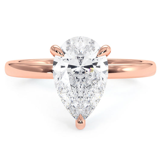 1.5 Carat Pear Shape Petite Wire Basket Solitaire