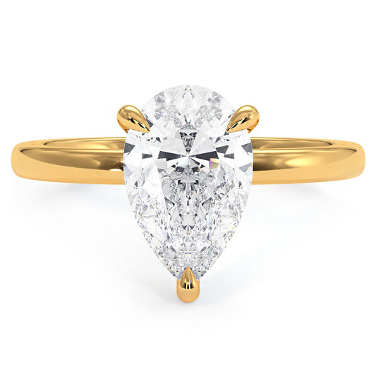 1.5 Carat Pear Shape Petite Wire Basket Solitaire